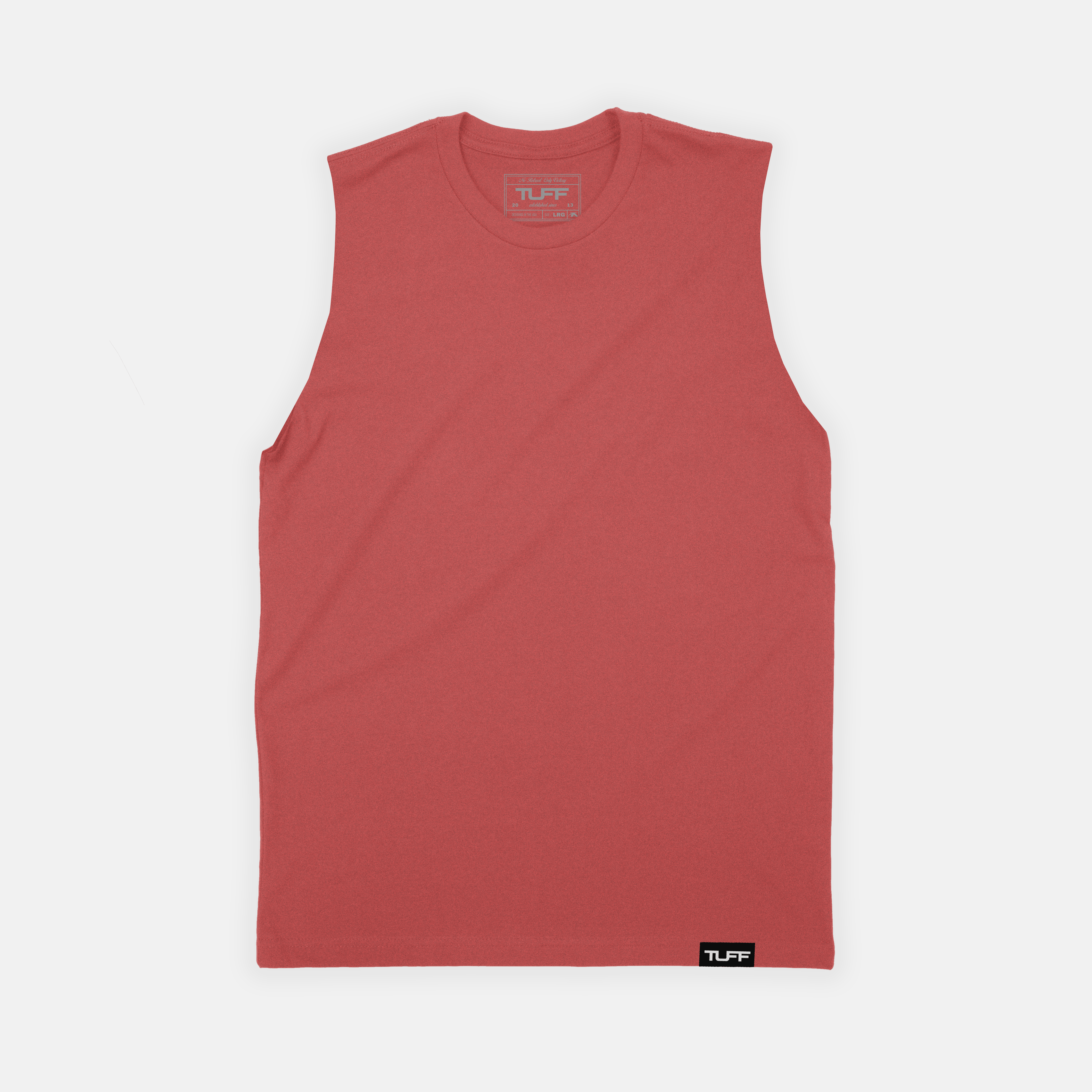 TUFF Basic Raw Edge Muscle Tank Vintage Red / S TUFF