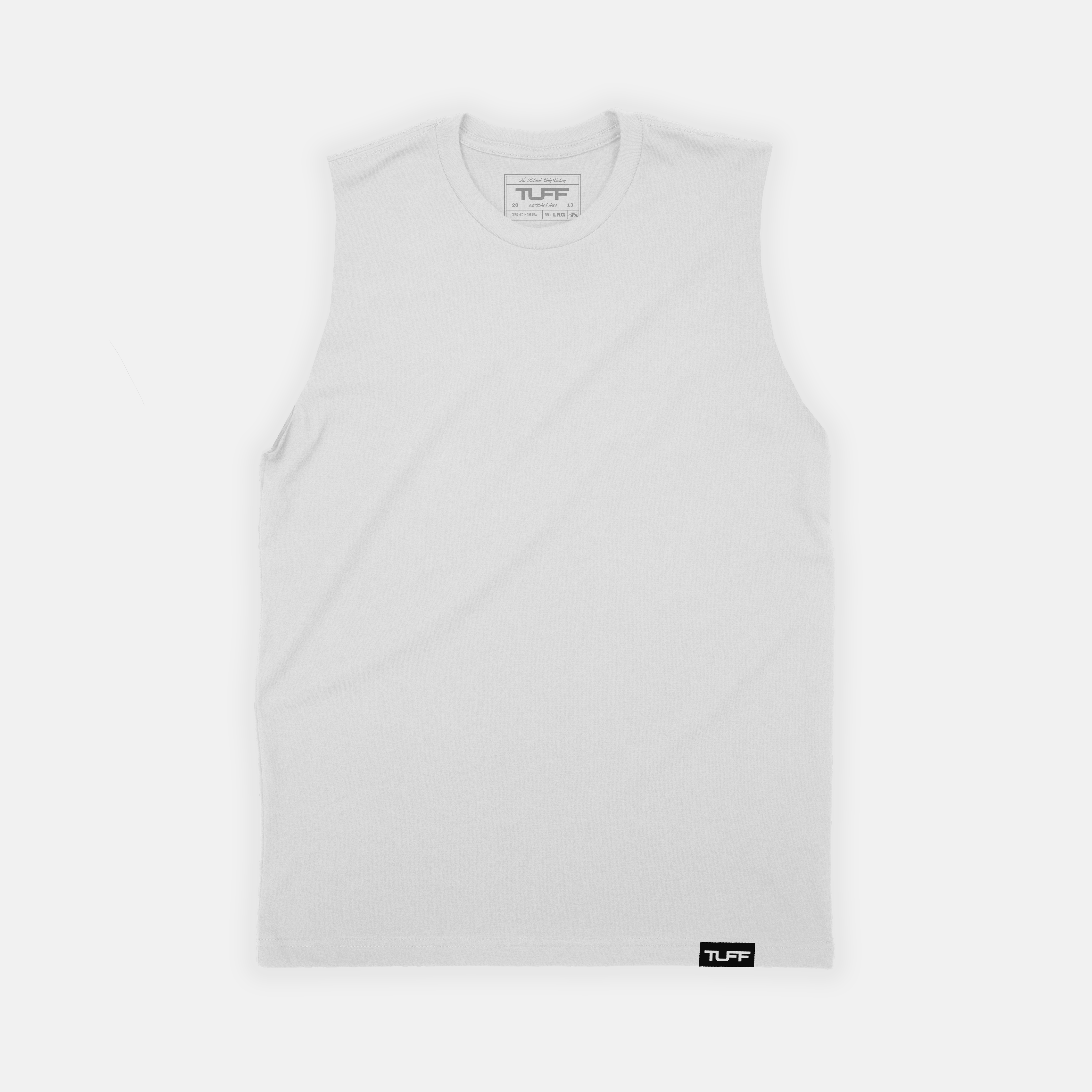 TUFF Basic Raw Edge Muscle Tank White / S TUFF