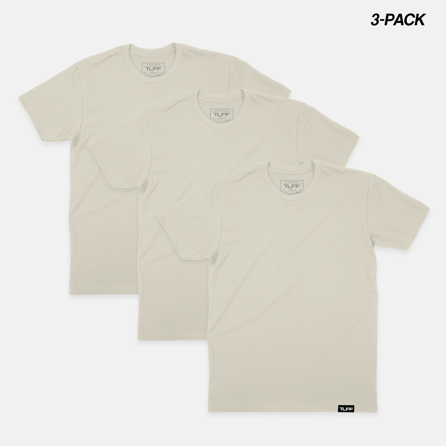 TUFF Basic Tee Bundle  (3-Pack) Sandstone / S TUFF