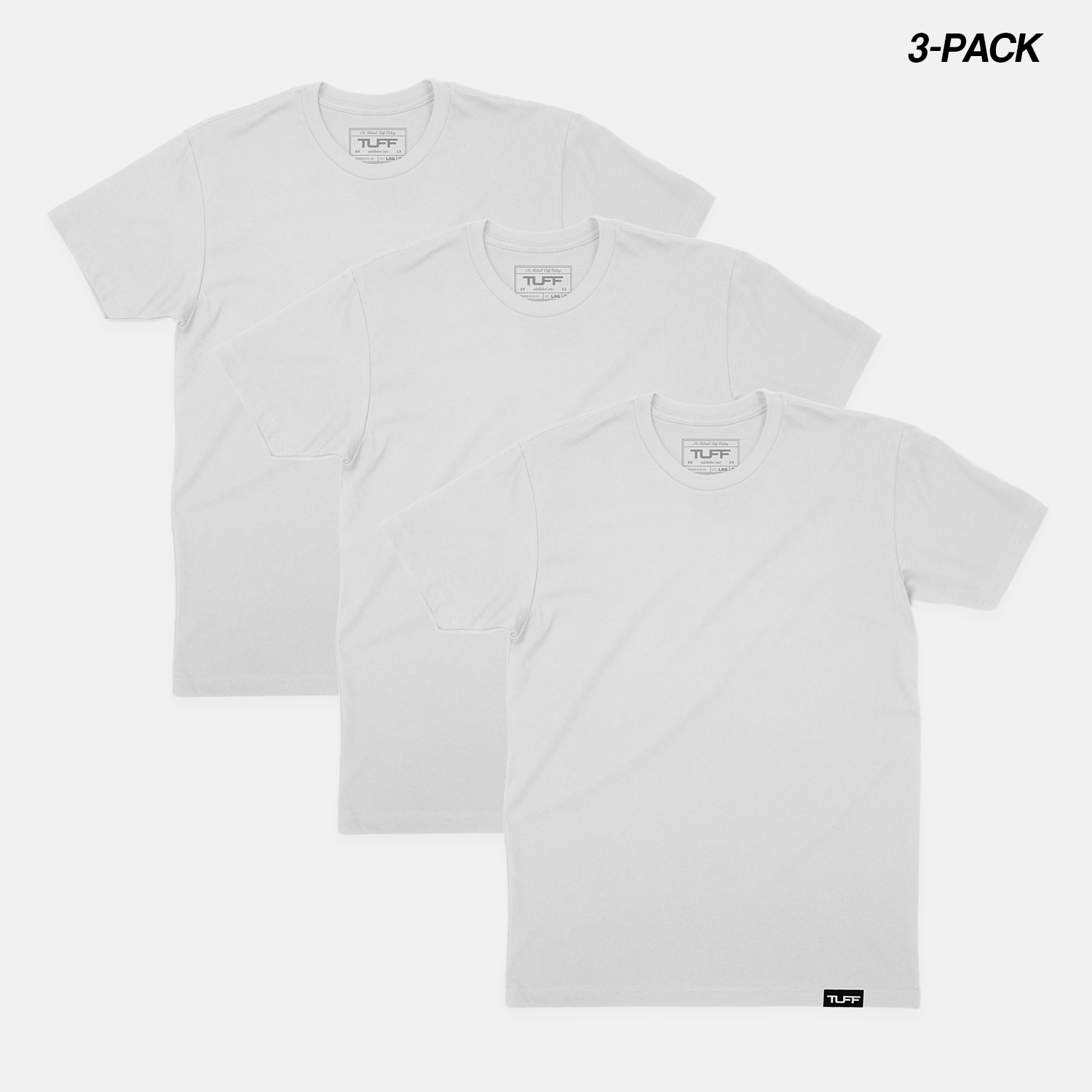 TUFF Basic Tee Bundle  (3-Pack) White / S TUFF