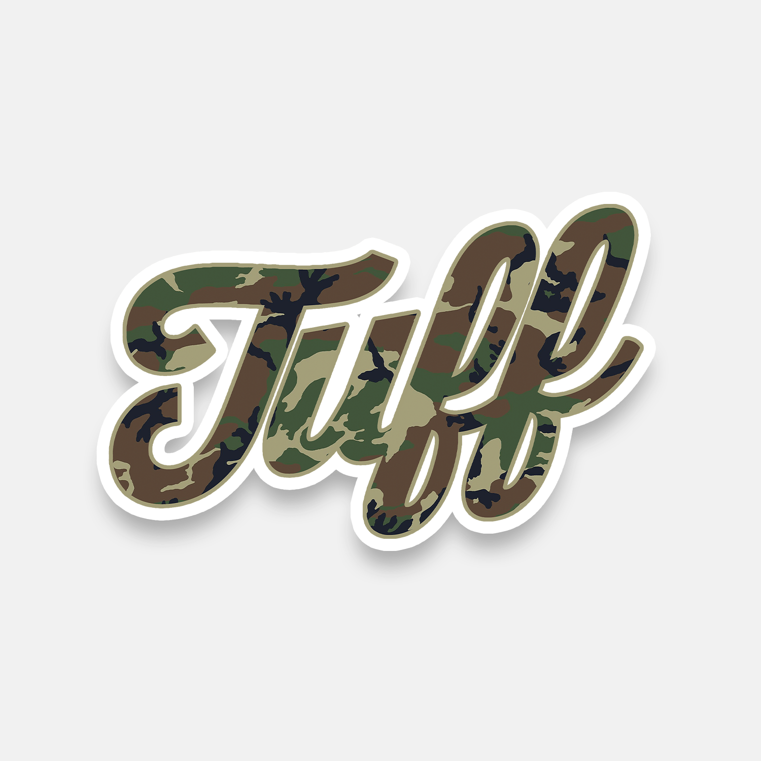 TUFF Camo Script Sticker TuffWraps.com