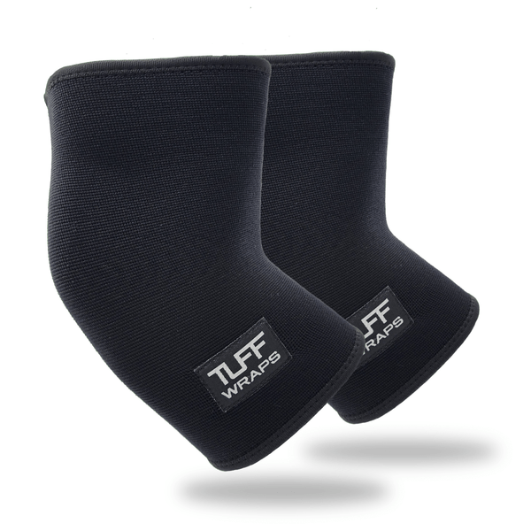 TUFF Double Ply Elbow Sleeves All Black Powerlifting CrossFit
