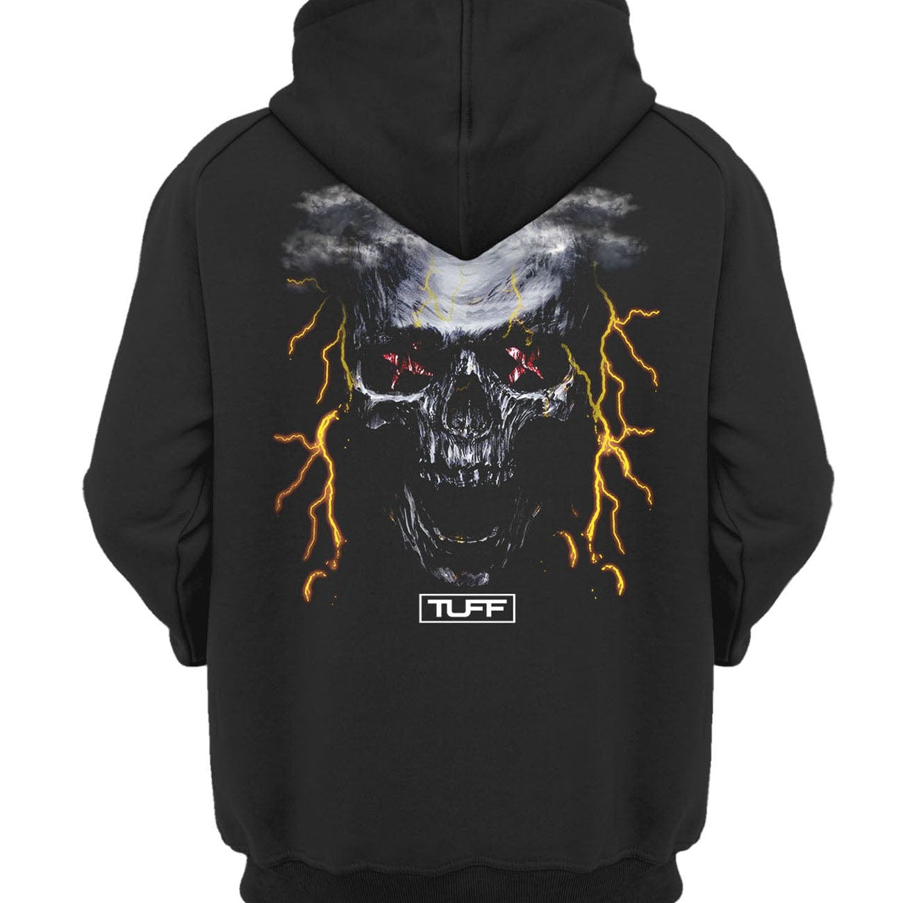 TUFF Lightning Skull Hooded Sweatshirt XS / Black TuffWraps.com