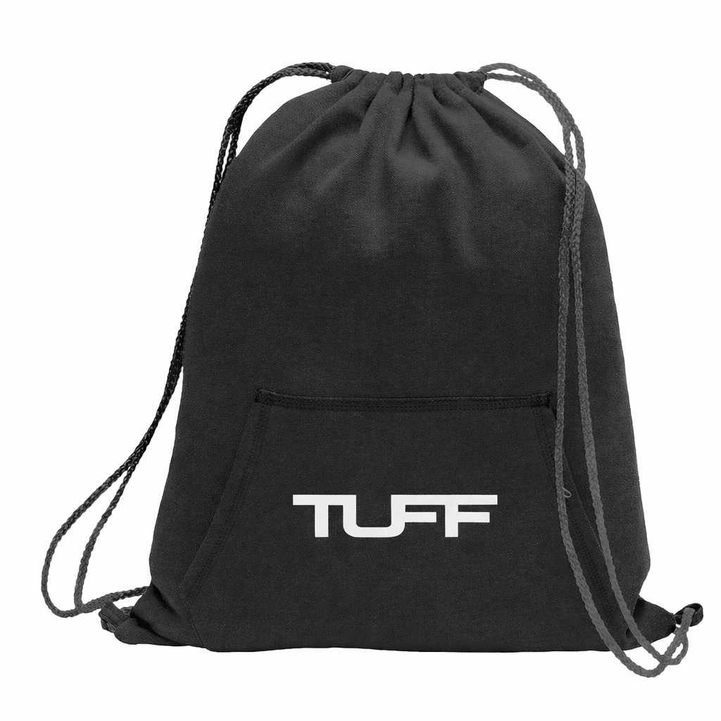 TUFF Logo Fleece Cinch Bag Black TuffWraps.com