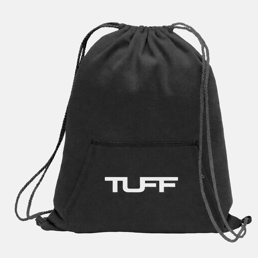 TUFF Logo Fleece Cinch Bag Black TuffWraps.com