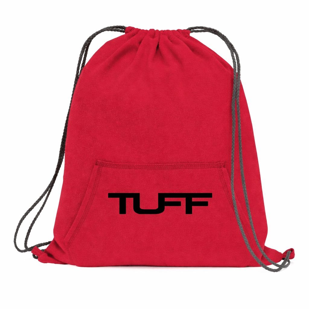 TUFF Logo Fleece Cinch Bag Red TuffWraps.com