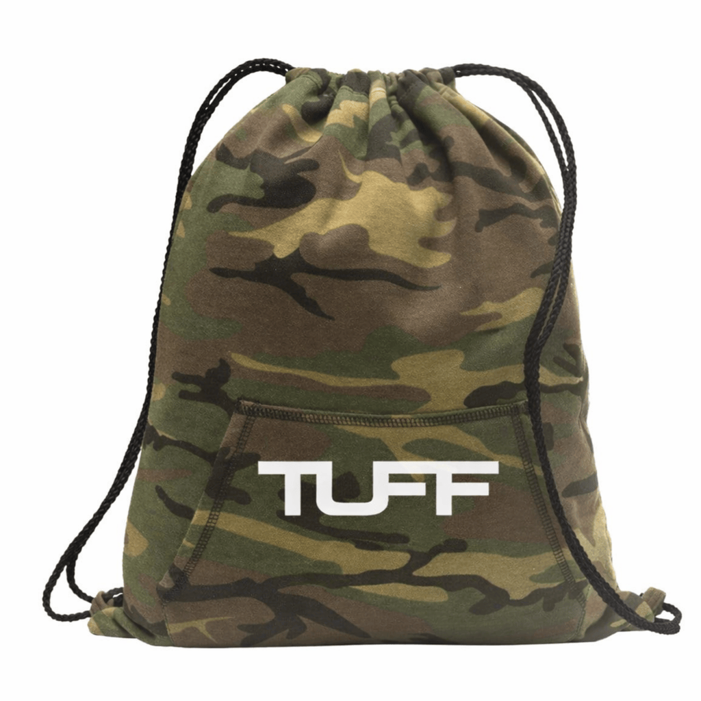 TUFF Logo Fleece Cinch Bag Woodland Camo TuffWraps.com