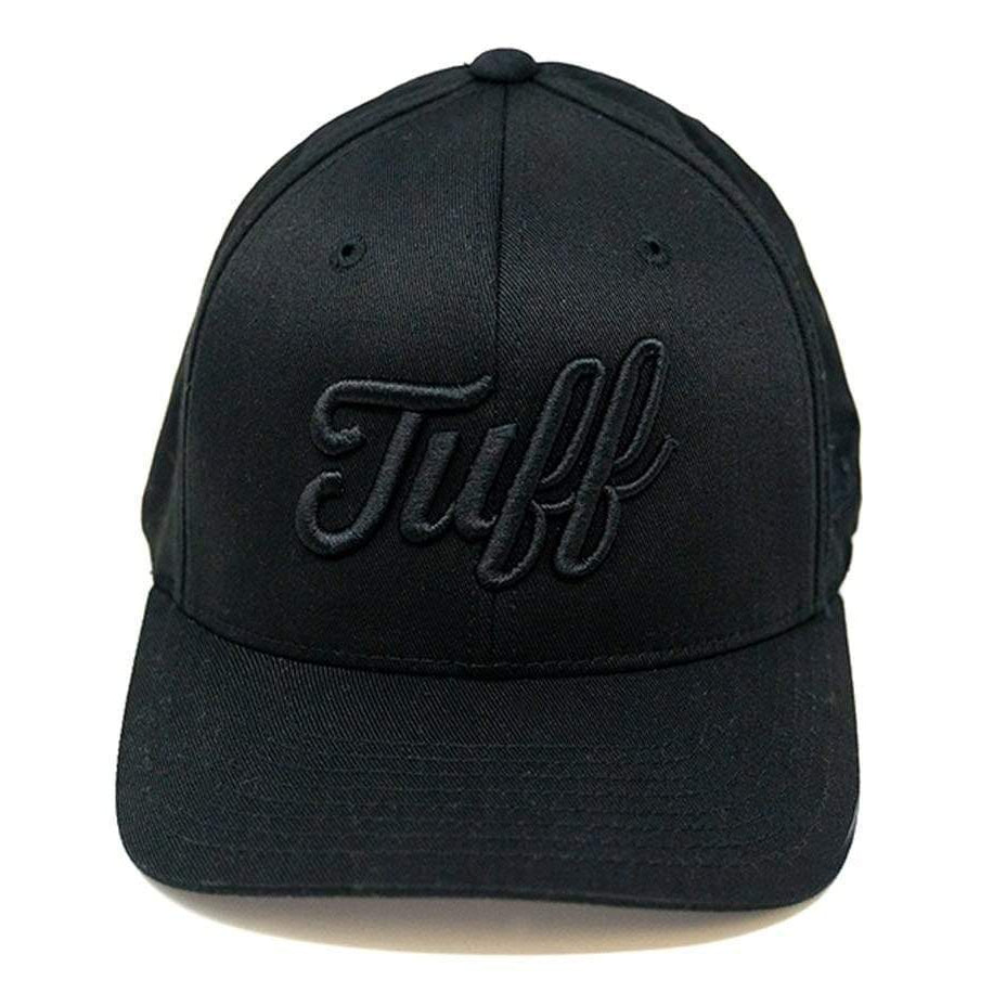 TUFF Script All Black Flexfit Hat TuffWraps.com