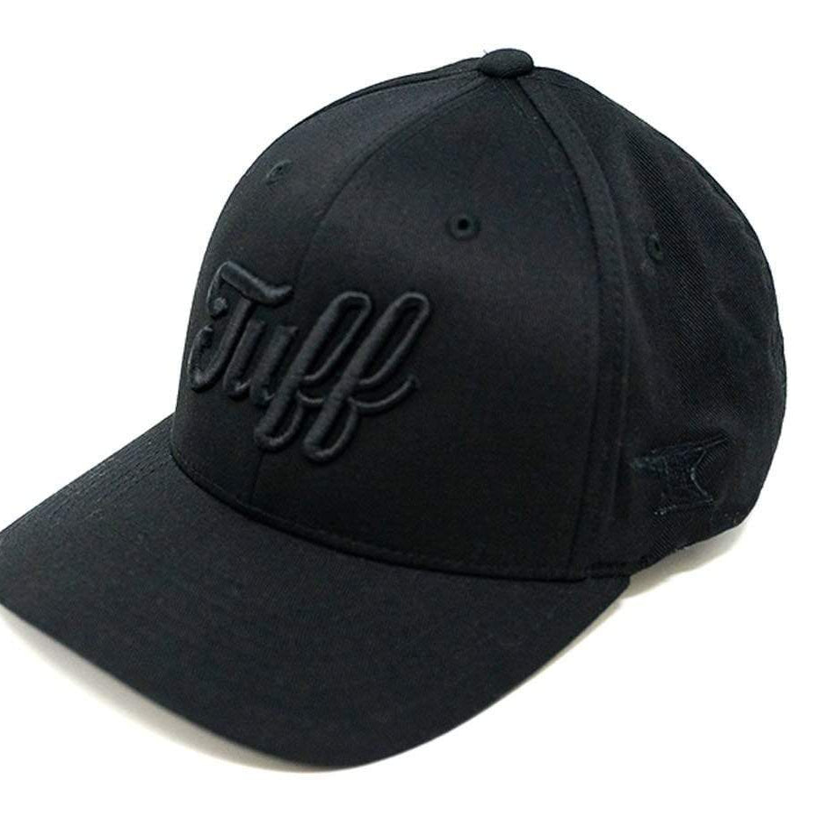 TUFF Script All Black Flexfit Hat TuffWraps.com