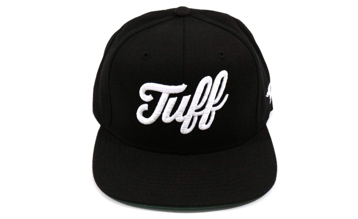 TUFF Script Black Snapback Hat TuffWraps.com