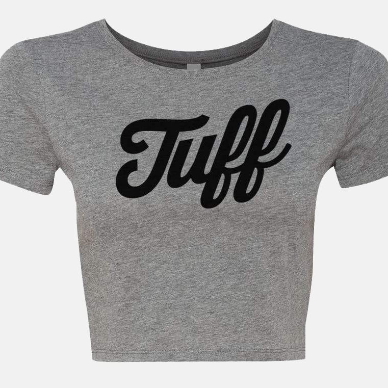TUFF Script Crop Top Heather Gray / XS/S TuffWraps.com
