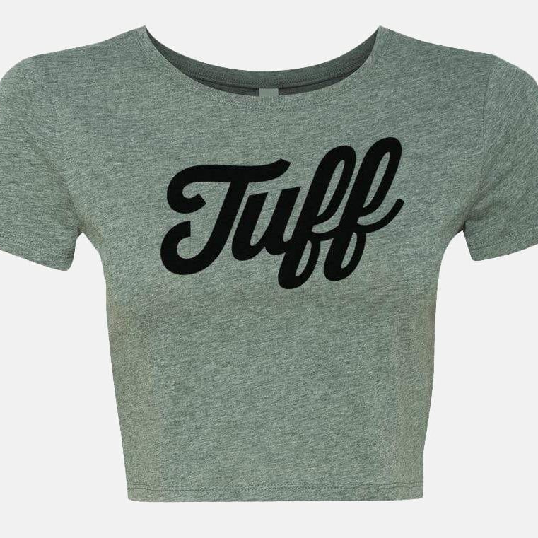 TUFF Script Crop Top Military Green / XS/S TuffWraps.com