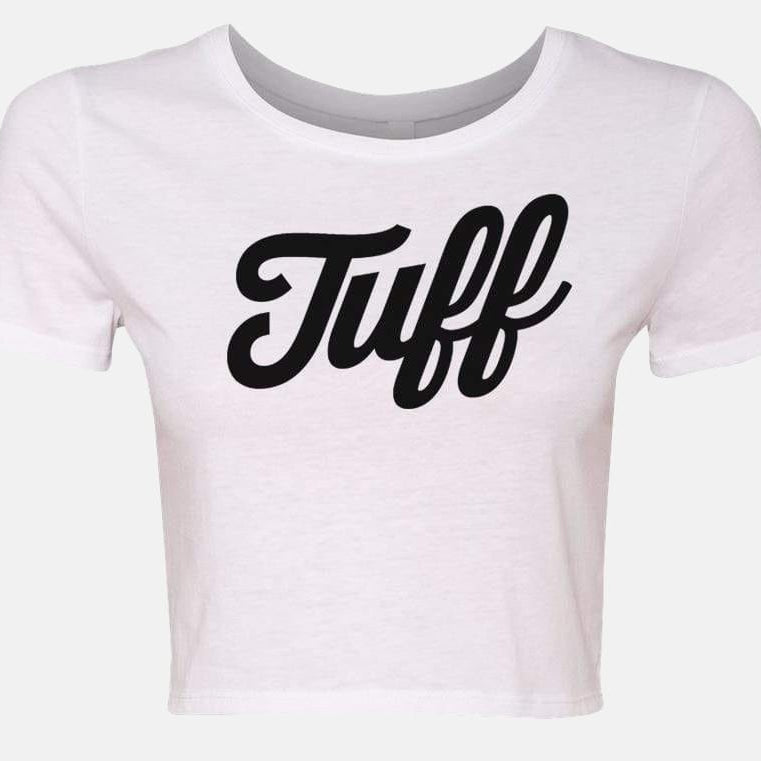 TUFF Script Crop Top White / XS/S TuffWraps.com
