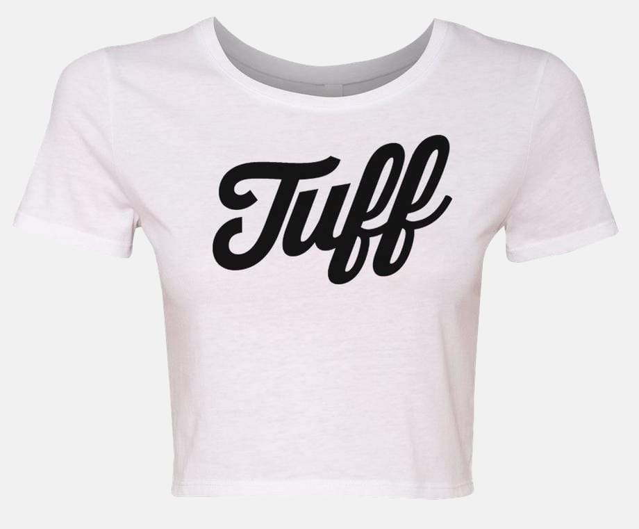 TUFF Script Crop Top White / XS/S TuffWraps.com