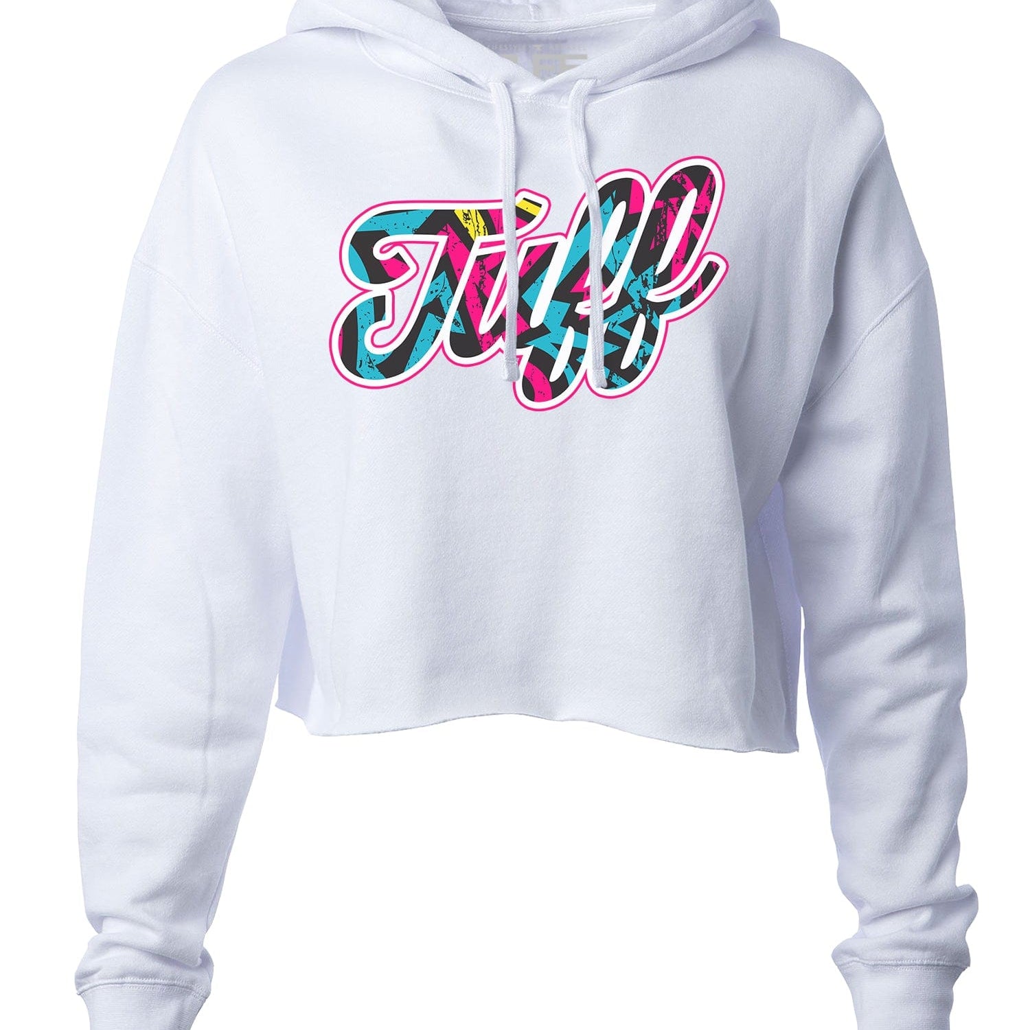 TUFF Script Graffiti Hooded Cropped Fleece XS / White TuffWraps.com