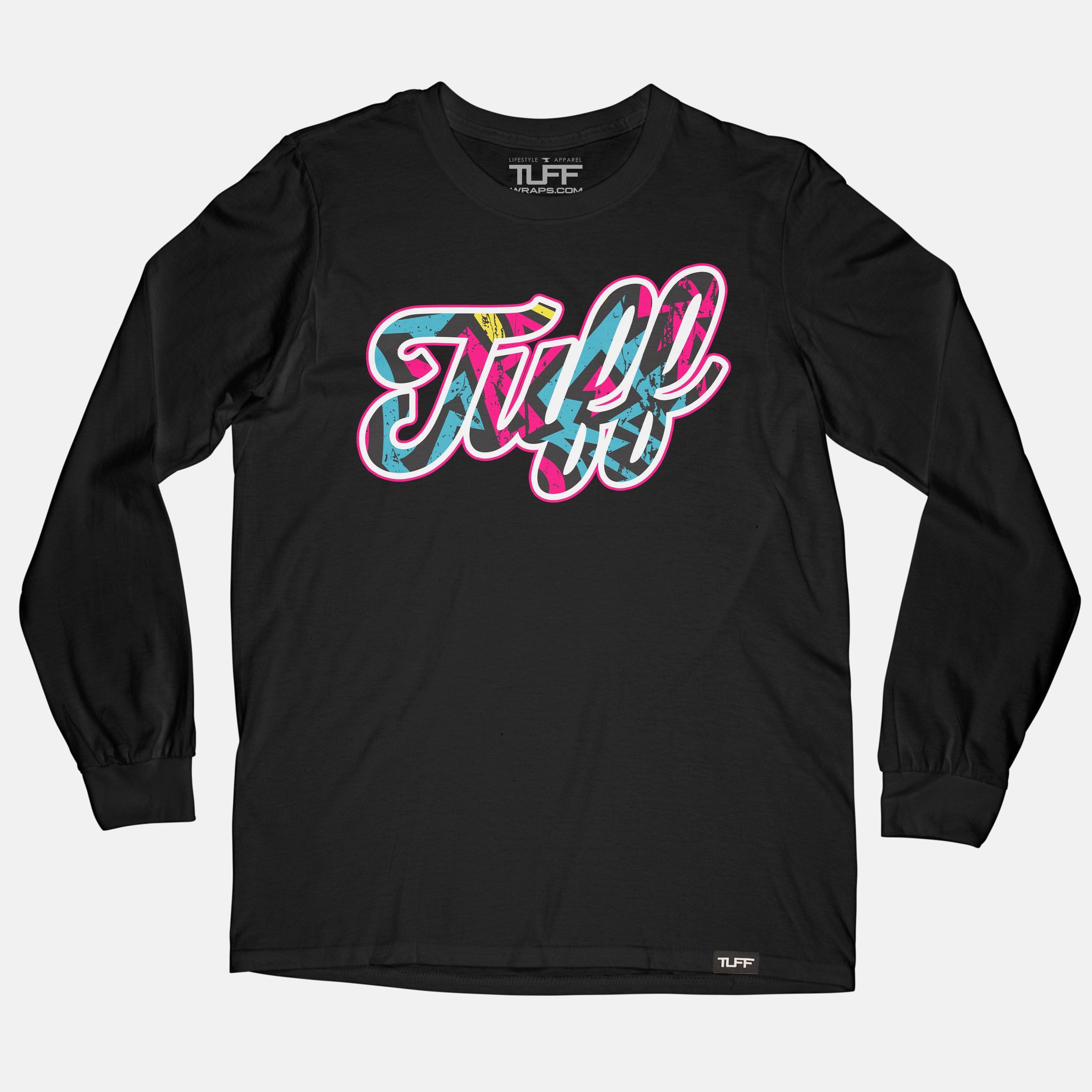 TUFF Script Graffiti Long Sleeve Tee Black / S TuffWraps.com