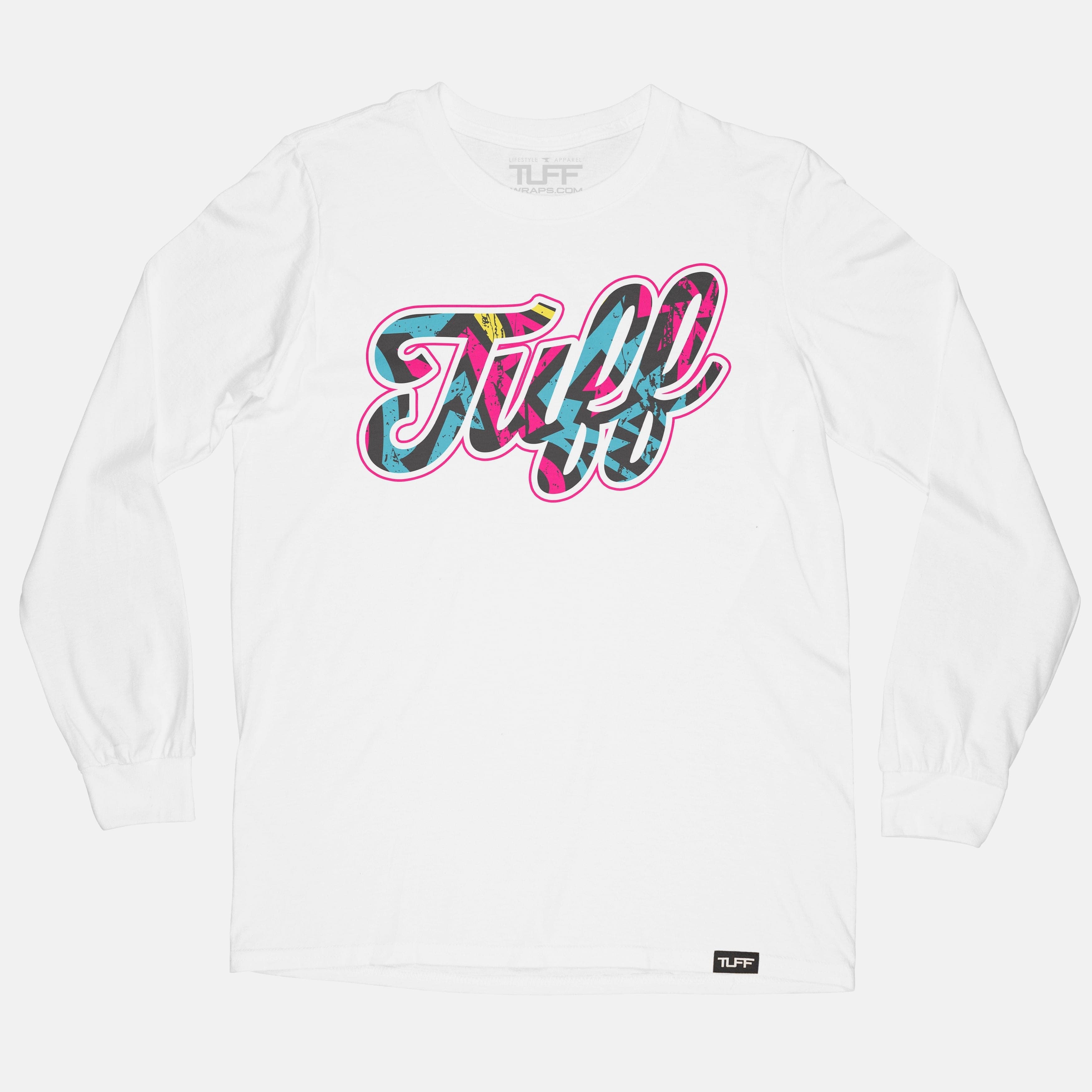 TUFF Script Graffiti Long Sleeve Tee White / S TuffWraps.com