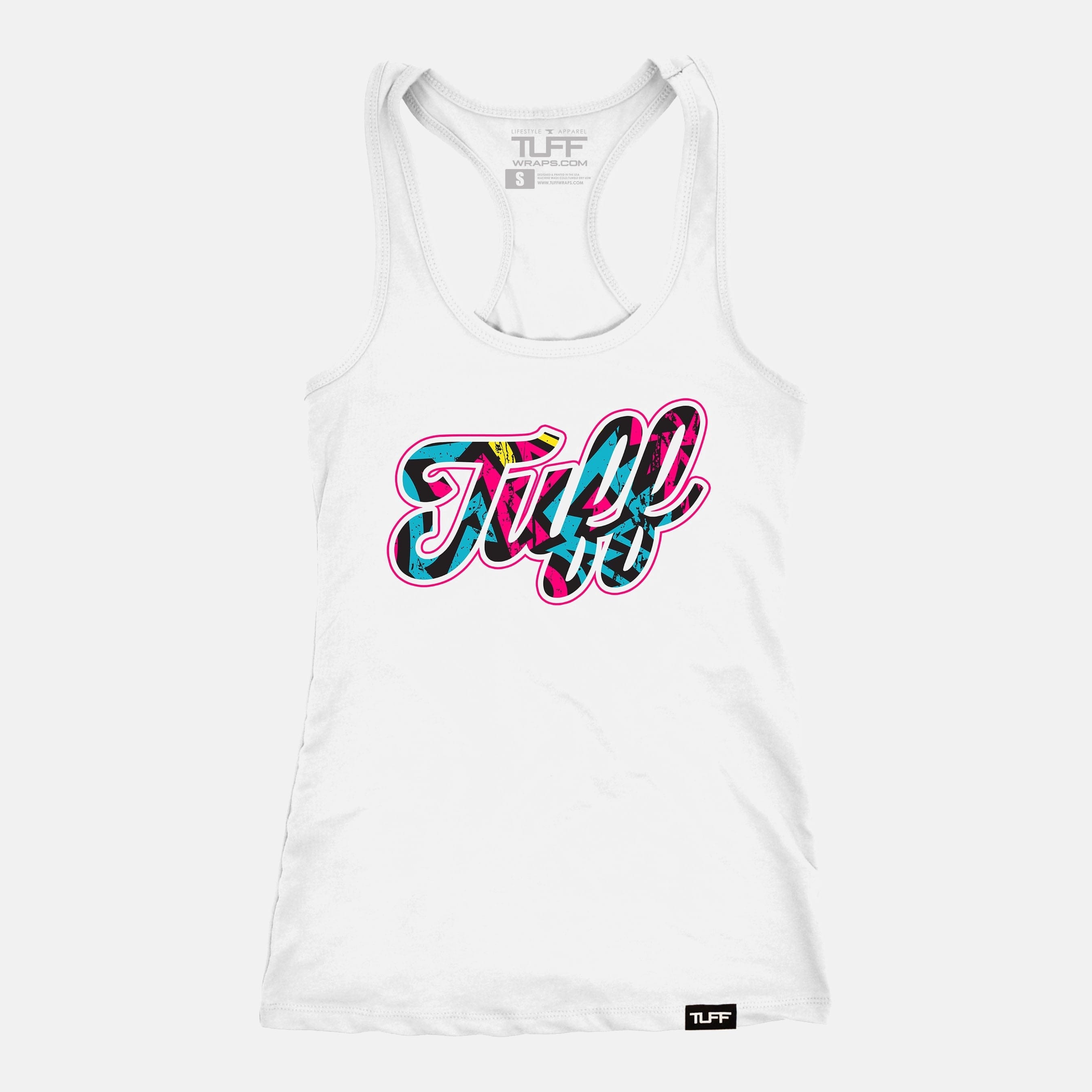 TUFF Script Graffiti Racerback Tank White / XS TuffWraps.com