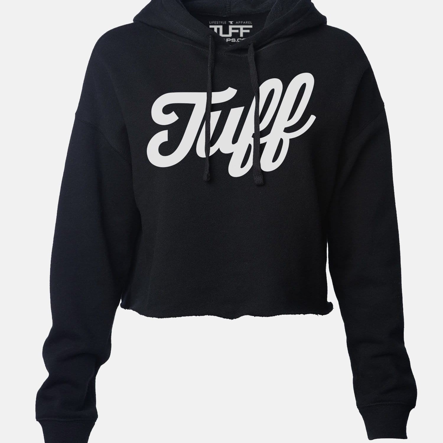 TUFF Script Hooded Cropped Fleece Black / XS TuffWraps.com