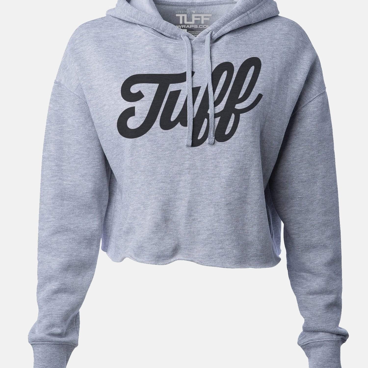 TUFF Script Hooded Cropped Fleece Heather Gray / XS TuffWraps.com