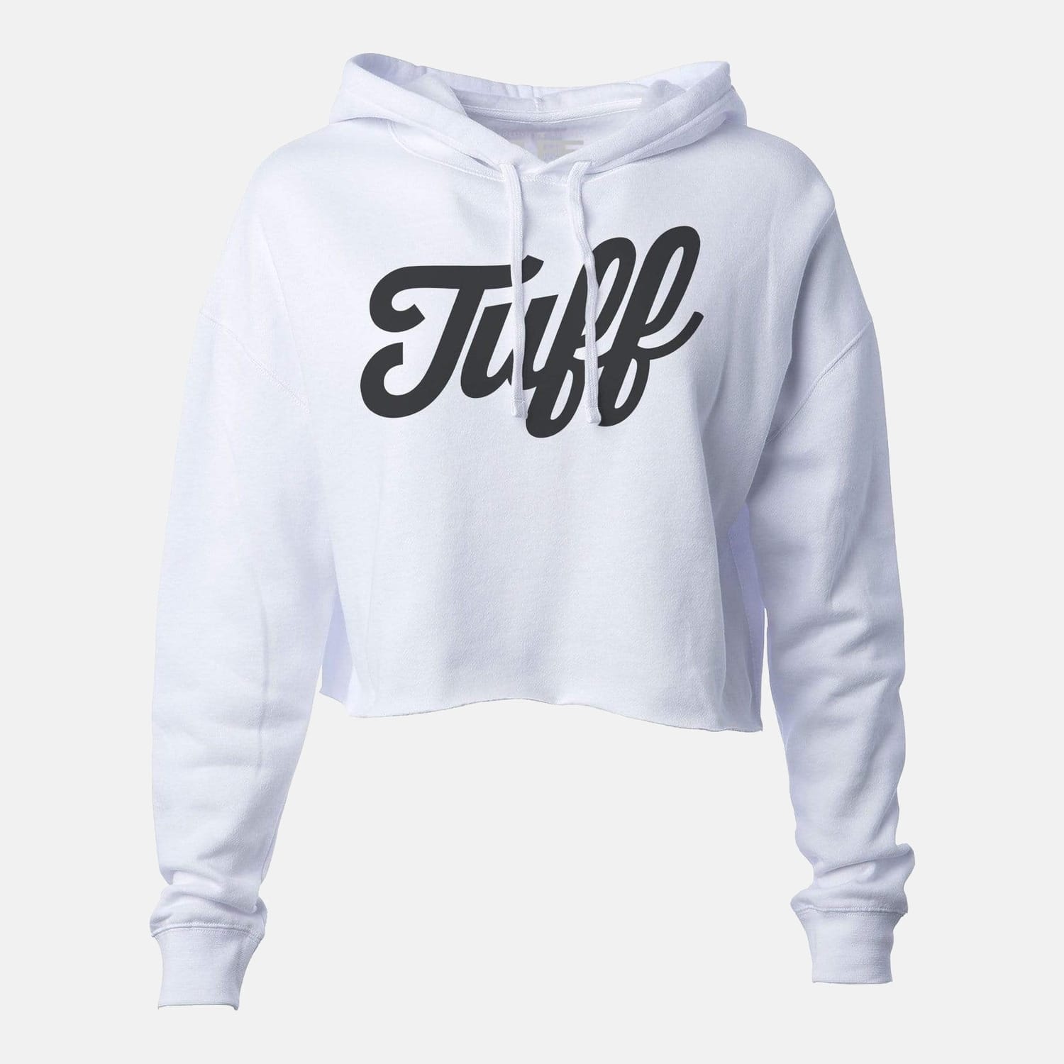 TUFF Script Hooded Cropped Fleece White / XS TuffWraps.com