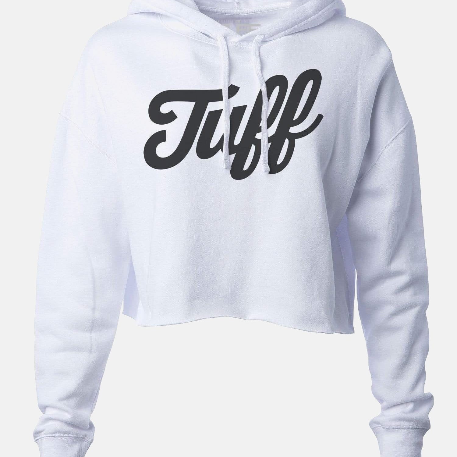 TUFF Script Hooded Cropped Fleece White / XS TuffWraps.com