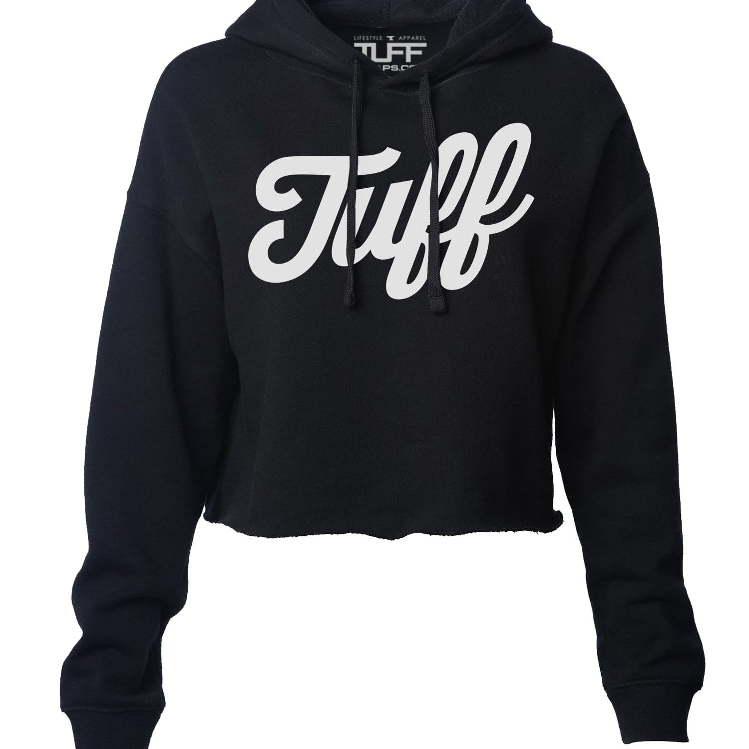 TUFF Script Hooded Cropped Fleece XS / Black TuffWraps.com