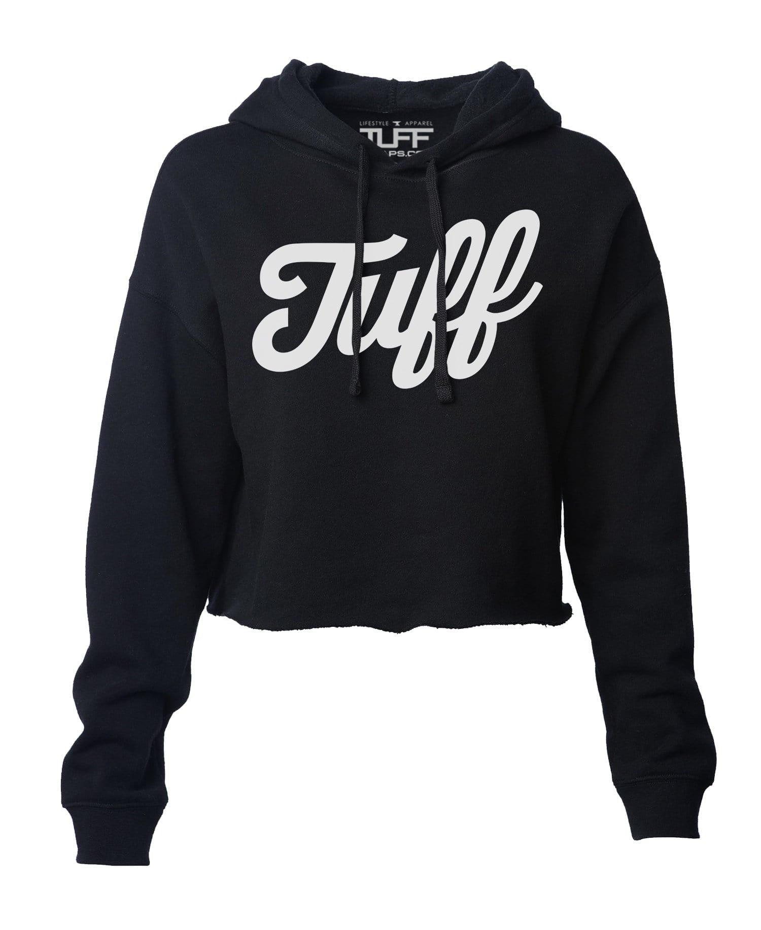 TUFF Script Hooded Cropped Fleece XS / Black TuffWraps.com