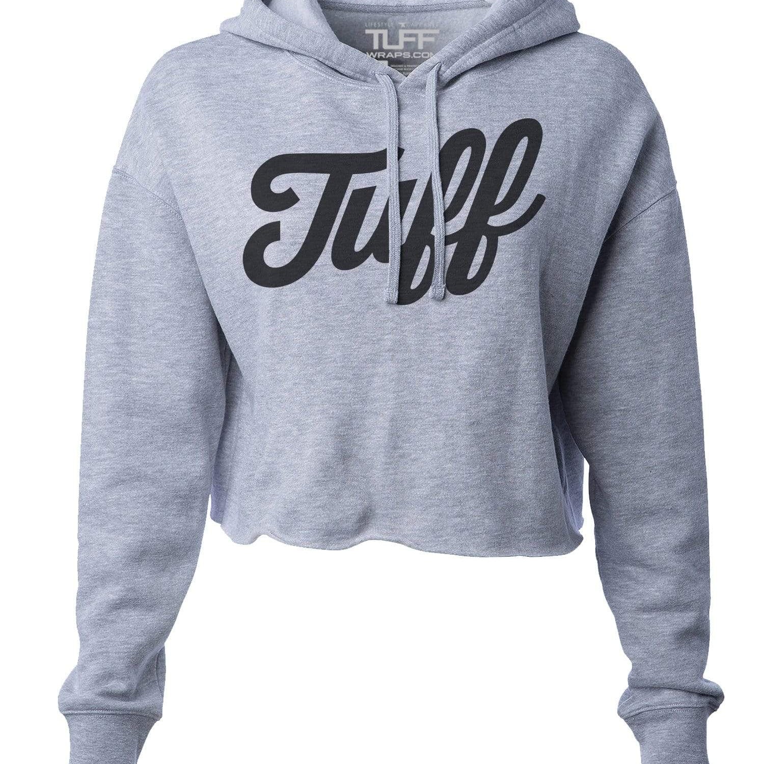 TUFF Script Hooded Cropped Fleece XS / Heather Gray TuffWraps.com