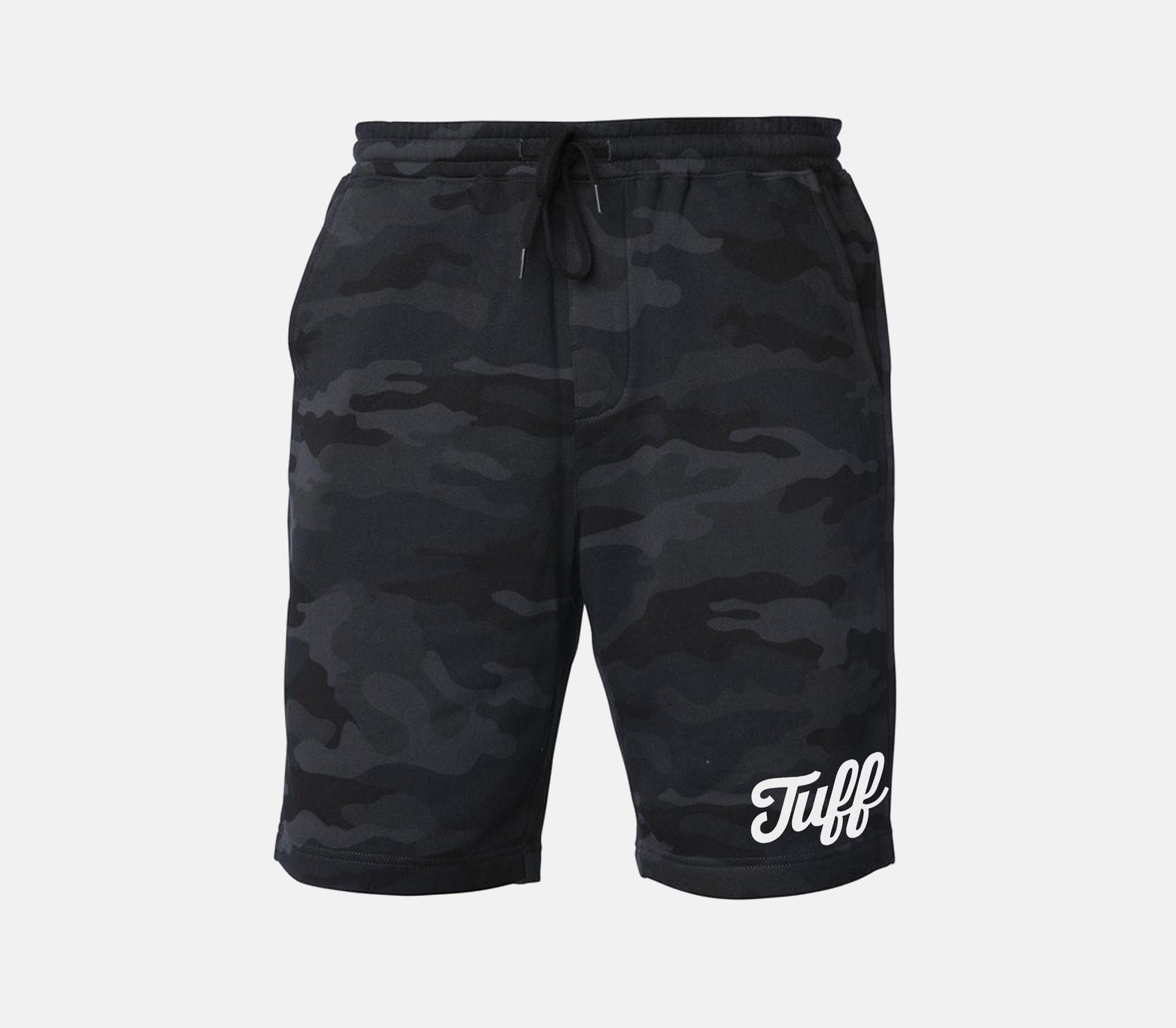 TUFF Script Tapered Fleece Shorts Black Camo / XS TuffWraps.com