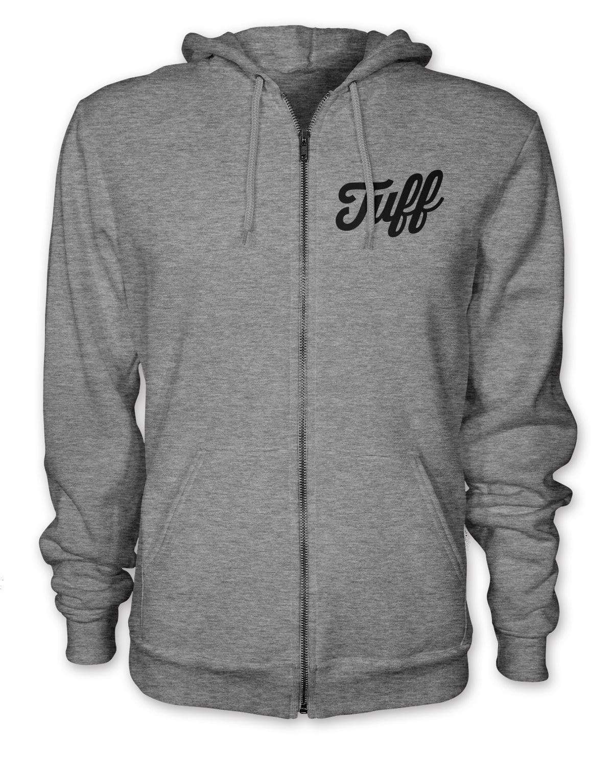 TUFF Script Zip Hooded Fleece S / Heather Gray TuffWraps.com