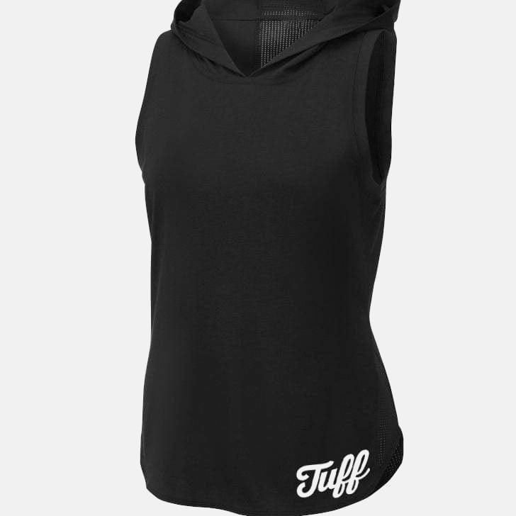 TUFF Small Script Women's Mesh Hoodie Tank Black / XS / 1 TuffWraps.com