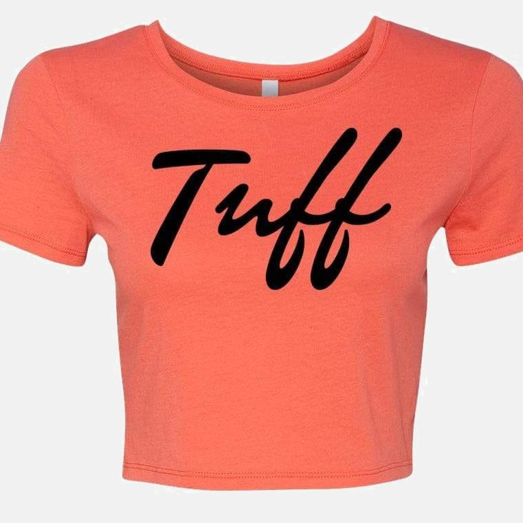 TUFF Thin Script Crop Top Coral / XS/S TuffWraps.com