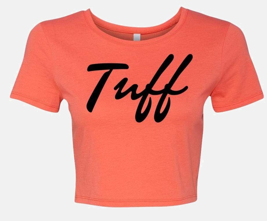 TUFF Thin Script Crop Top Coral / XS/S TuffWraps.com