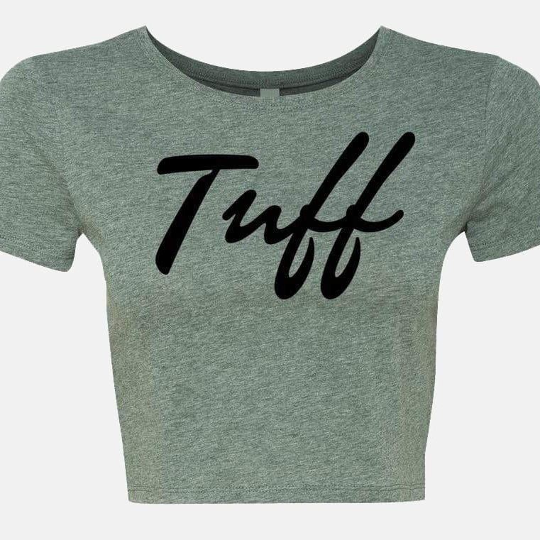 TUFF Thin Script Crop Top Military Green / XS/S TuffWraps.com