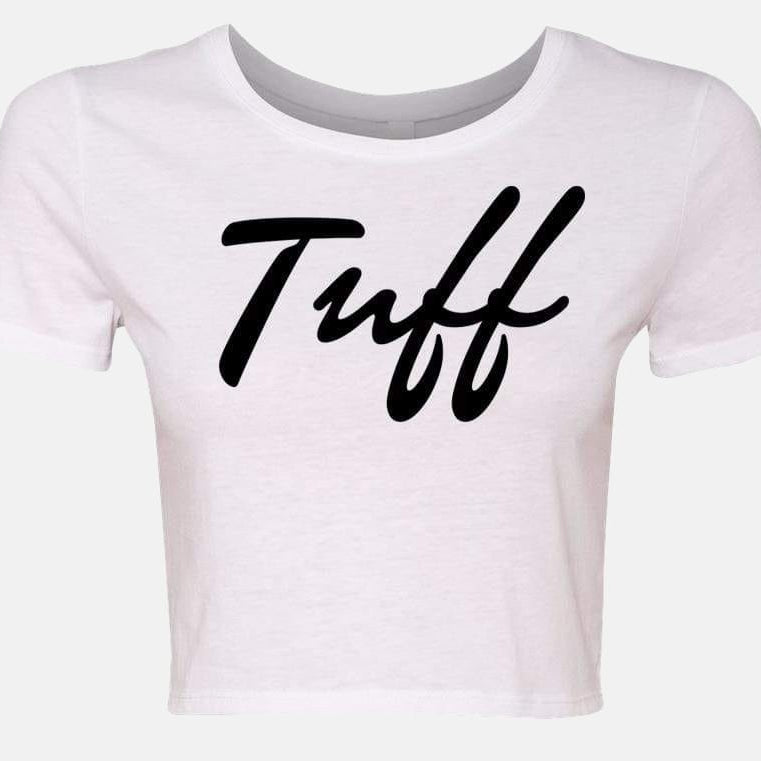 TUFF Thin Script Crop Top White / XS/S TuffWraps.com