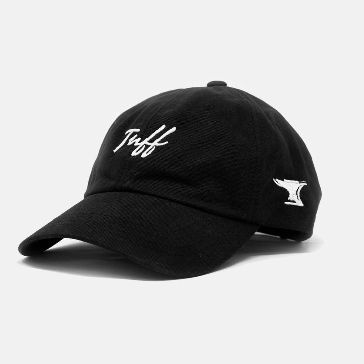 TUFF Thin Script Dad Hat - Black Black TuffWraps.com