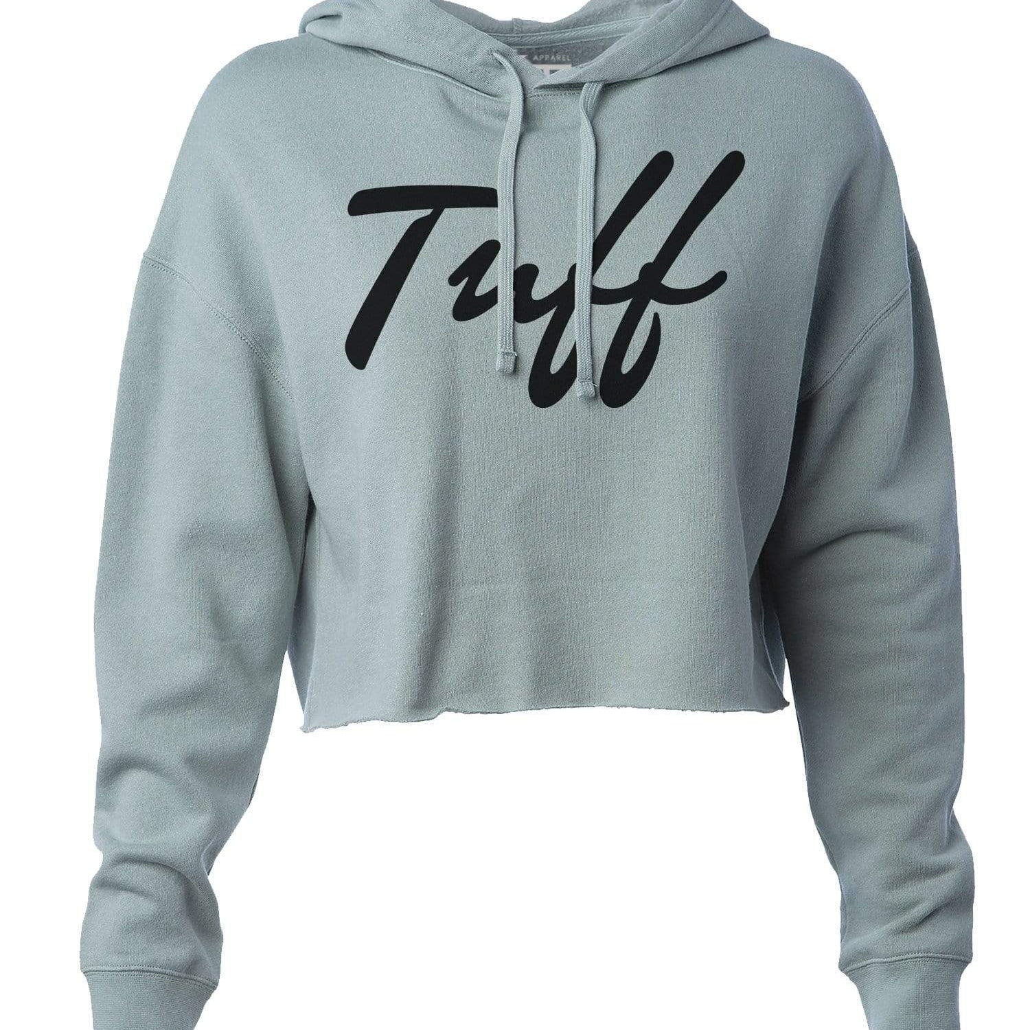 TUFF Thin Script Hooded Cropped Fleece S / Sage Green TuffWraps.com