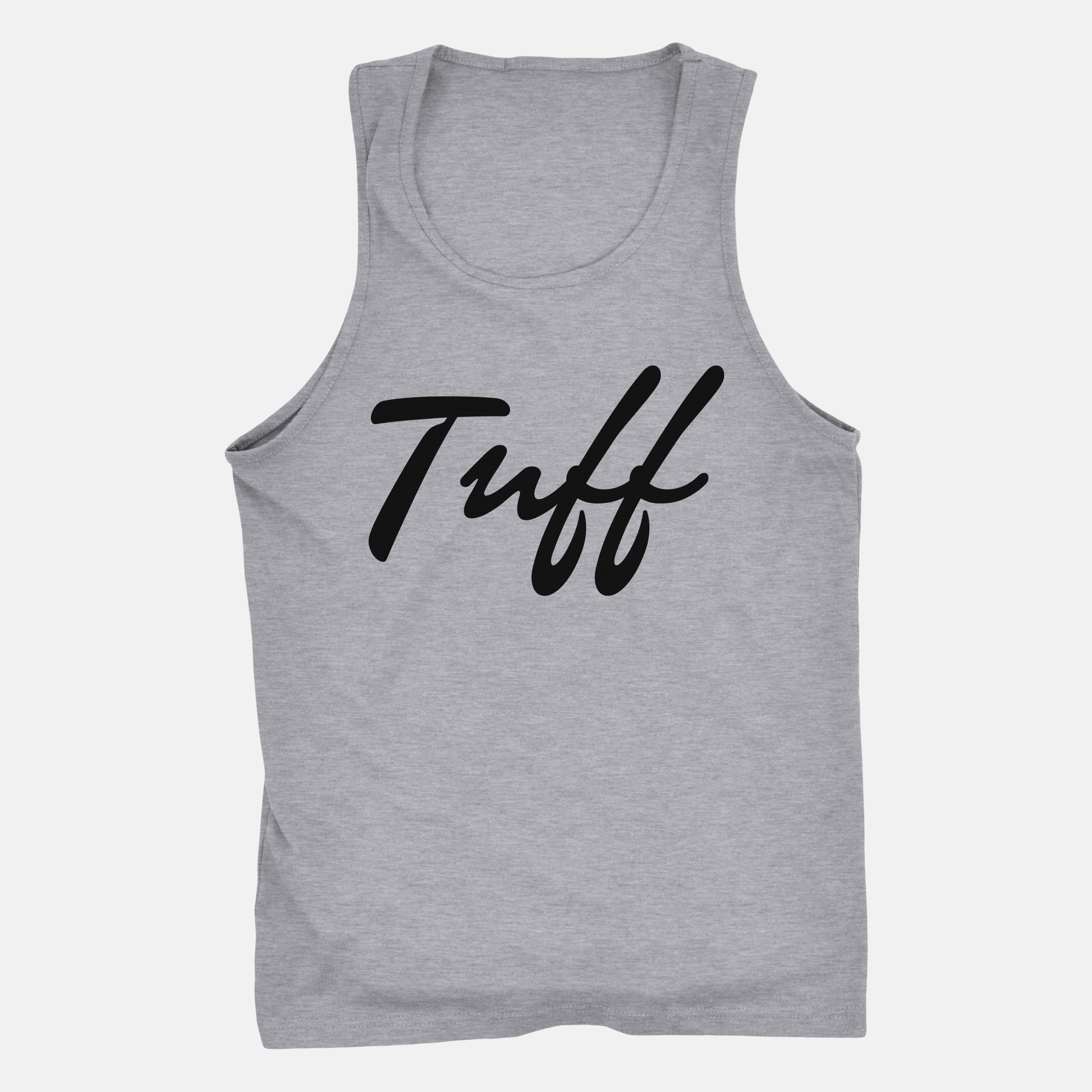 TUFF Thin Script Tank Heather Gray / S TuffWraps.com