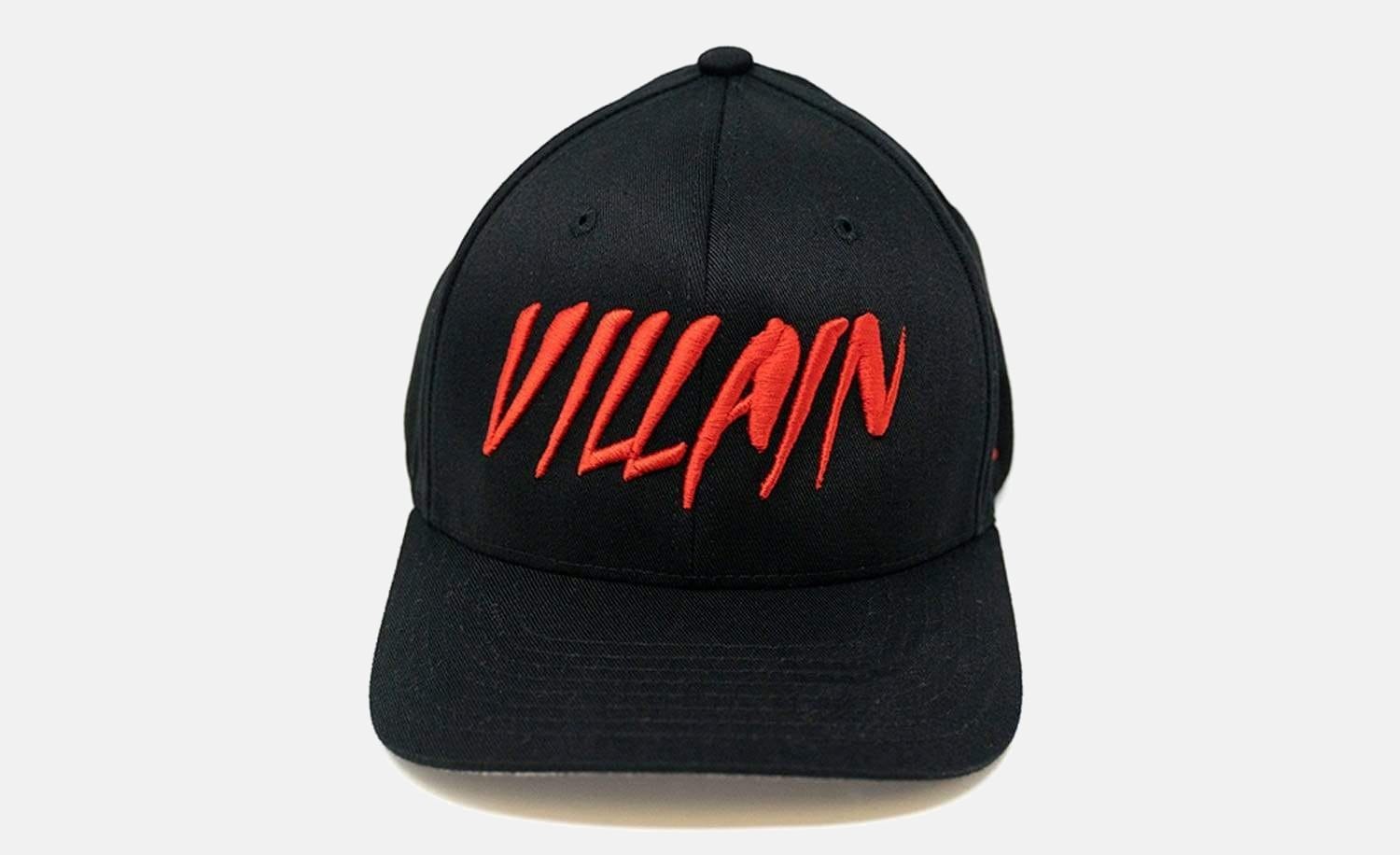 Villain Black Flexfit Hat (Red) S/M (6 3/4"-7 1/4") / Black TuffWraps.com