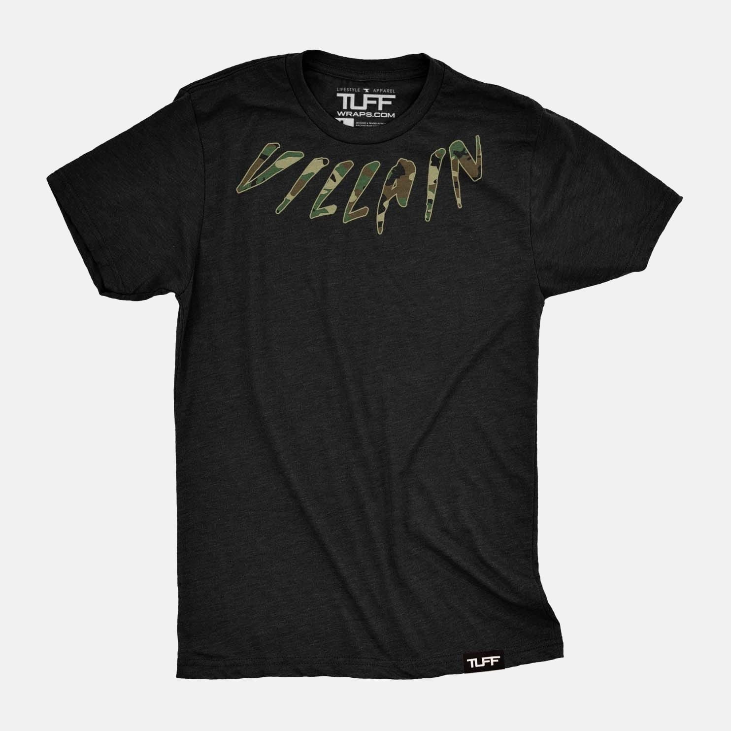 Villain Camo Neck Tee Black / S TuffWraps.com