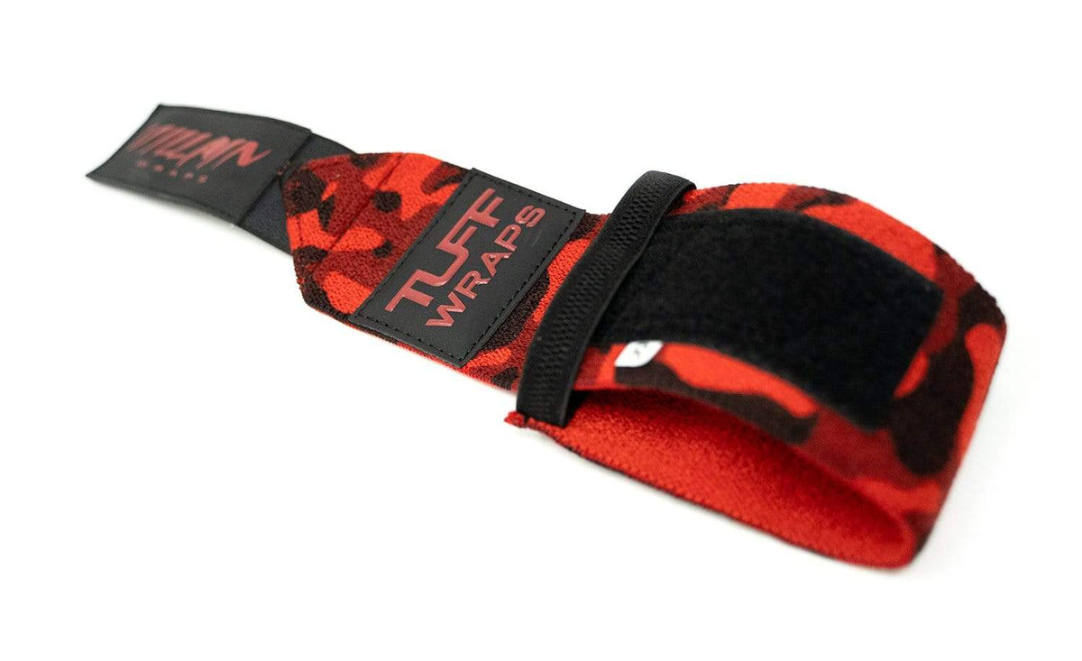 Red Camo Villain Sidekick Wrist Wraps 16&quot; TuffWraps.com