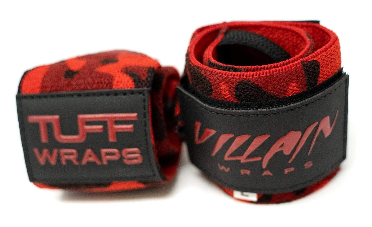Red Camo Villain Sidekick Wrist Wraps 16&quot; TuffWraps.com