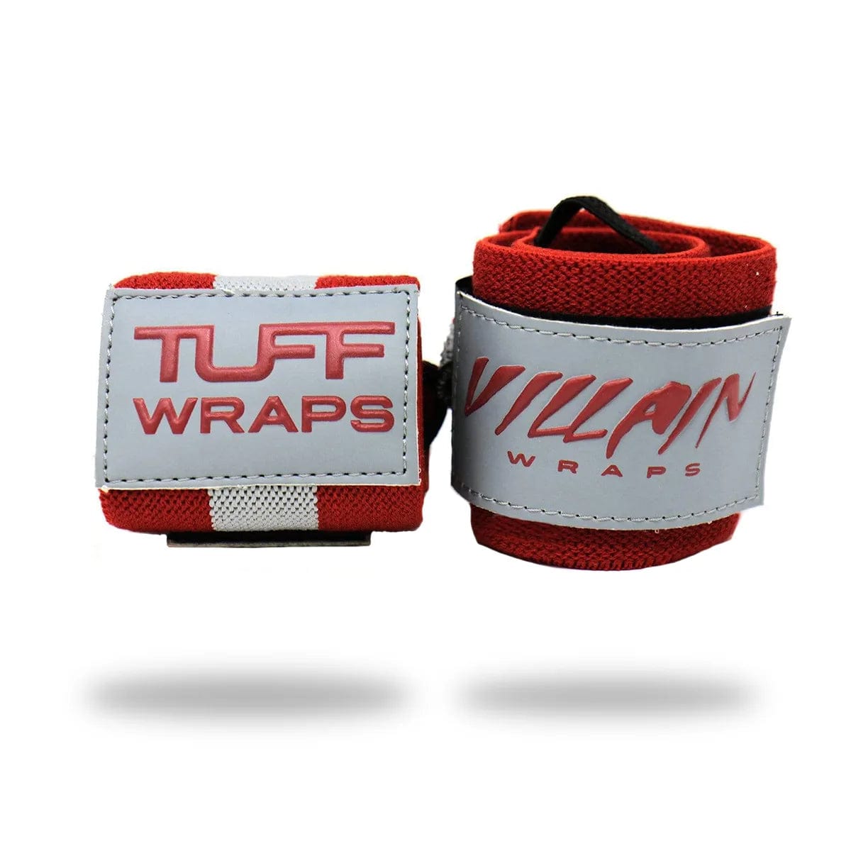 16" Villain Sidekick Wrist Wraps - Red & Gray TuffWraps.com