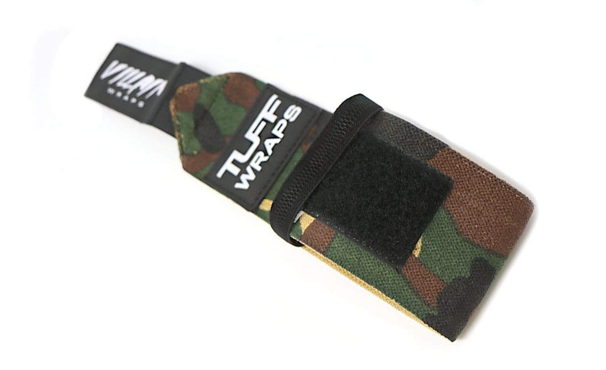 Woodland Camo Villain Sidekick Wrist Wraps 16&quot; TuffWraps.com