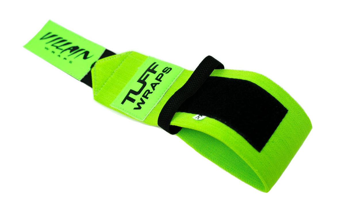 Neon Green Villain &quot;STIFF&quot; Wrist Wraps 16&quot; TuffWraps.com