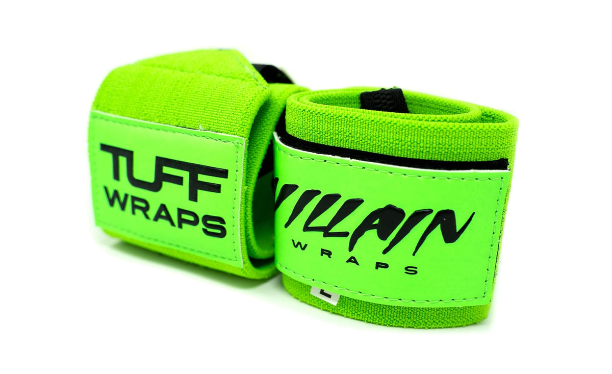 Neon Green Villain &quot;STIFF&quot; Wrist Wraps 16&quot; TuffWraps.com