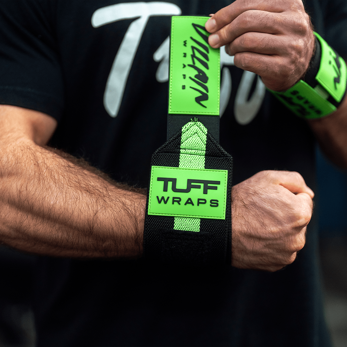 16" Villain Wrist Wraps - Black & Green TuffWraps.com