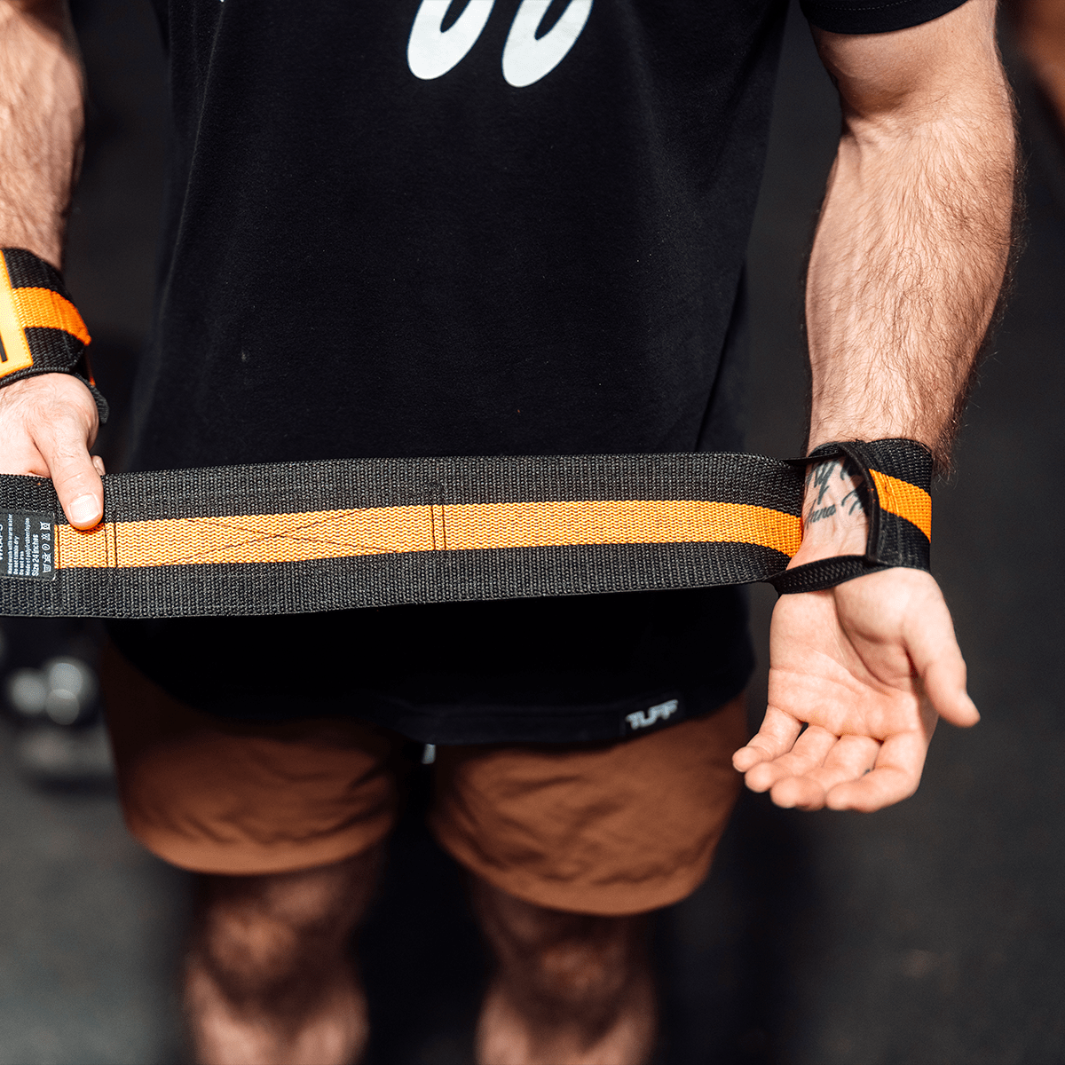 16" Villain Wrist Wraps - Black & Orange 16 inch TuffWraps.com