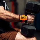 16" Villain Wrist Wraps - Black & Orange 16 inch TuffWraps.com